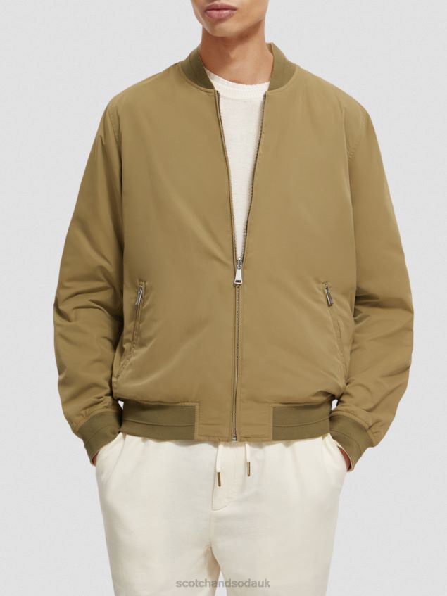 Scotch & Soda Men Reversible Bomber Jacket LP48HB574 Clothing Khaki
