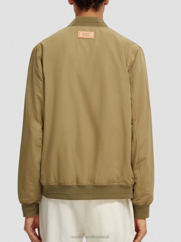 Scotch & Soda Men Reversible Bomber Jacket LP48HB574 Clothing Khaki