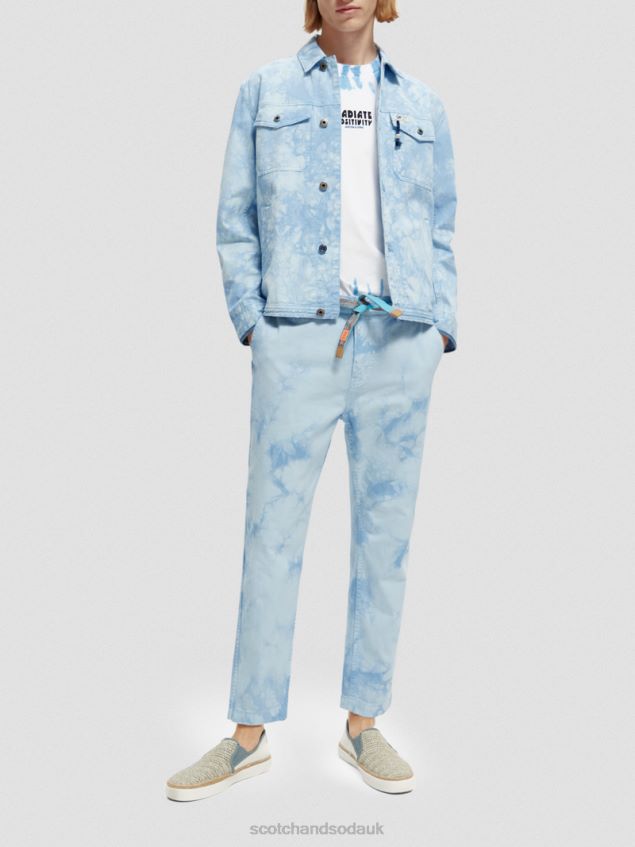 Scotch & Soda Men Tie-Dye Denim Trucker Jacket LP48HB576 Clothing Combo A