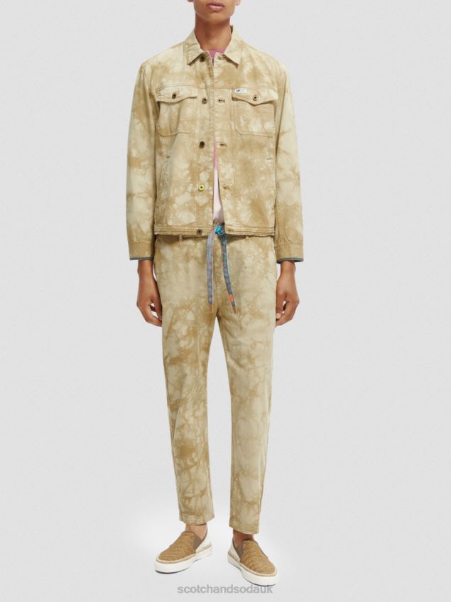 Scotch & Soda Men Tie-Dye Denim Trucker Jacket LP48HB577 Clothing Combo B