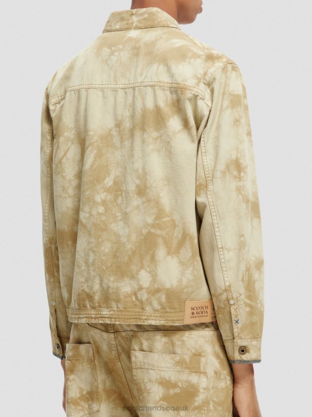 Scotch & Soda Men Tie-Dye Denim Trucker Jacket LP48HB577 Clothing Combo B