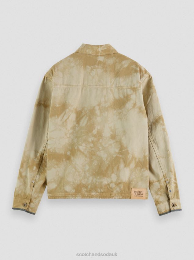 Scotch & Soda Men Tie-Dye Denim Trucker Jacket LP48HB577 Clothing Combo B