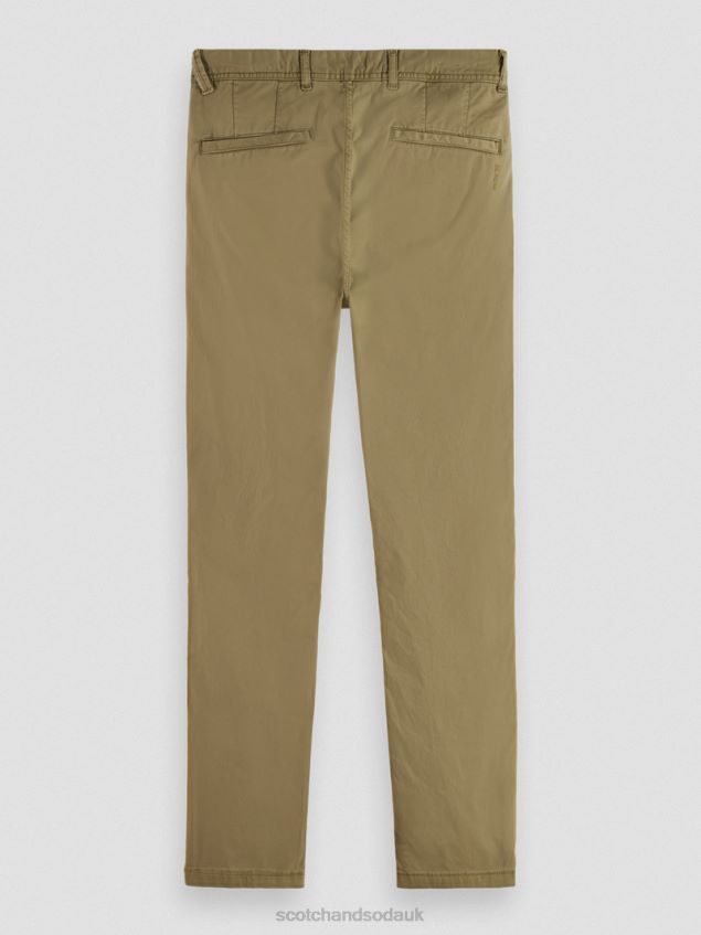 Scotch & Soda Men Mott Garment-Dyed Super-Slim Fit Chino LP48HB497 Clothing Khaki