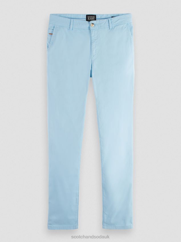 Scotch & Soda Men Mott Garment-Dyed Super-Slim Fit Chino LP48HB498 Clothing Sea Blue