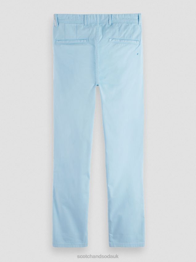 Scotch & Soda Men Mott Garment-Dyed Super-Slim Fit Chino LP48HB498 Clothing Sea Blue