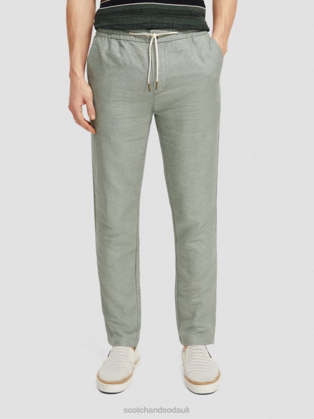 Scotch & Soda Men Warren Straight Leg Linen-Blended Jogger LP48HB474 Clothing Army