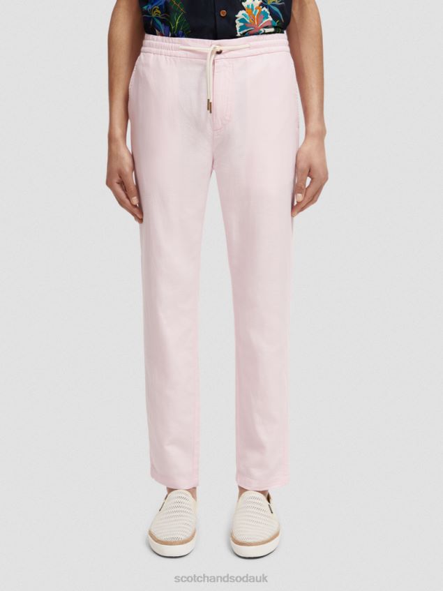 Scotch & Soda Men Warren Straight Leg Linen-Blended Jogger LP48HB476 Clothing Rose