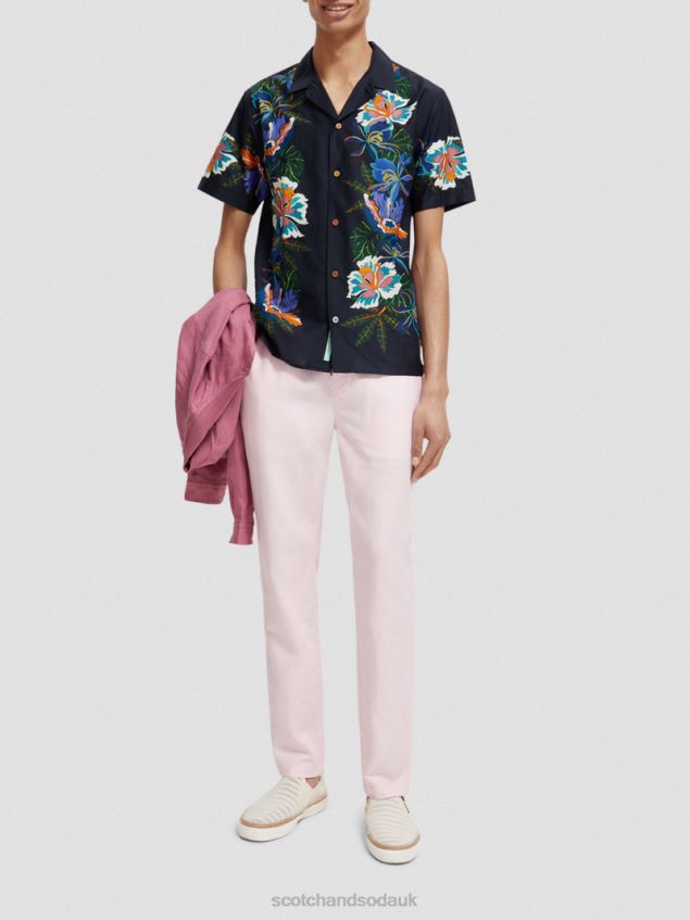 Scotch & Soda Men Warren Straight Leg Linen-Blended Jogger LP48HB476 Clothing Rose