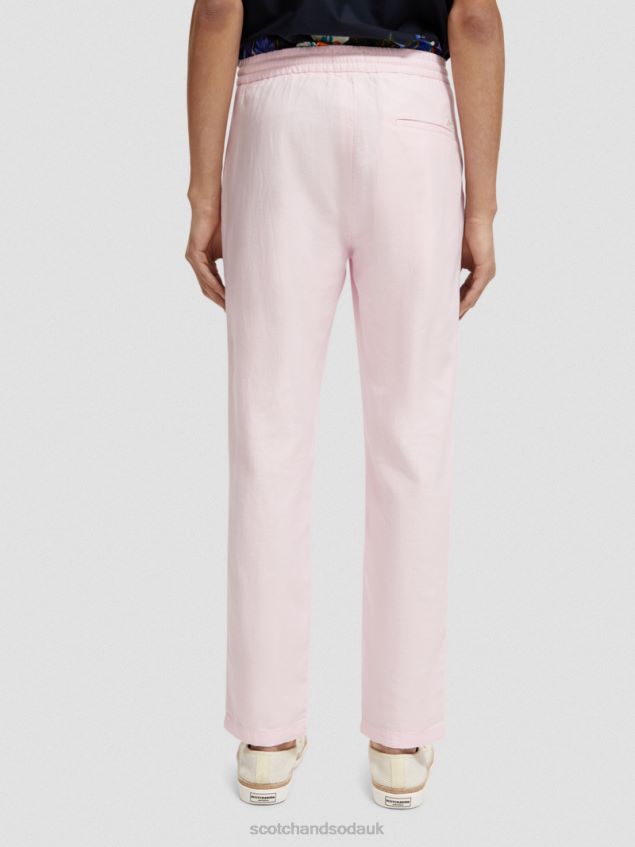 Scotch & Soda Men Warren Straight Leg Linen-Blended Jogger LP48HB476 Clothing Rose