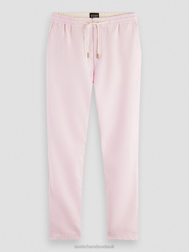 Scotch & Soda Men Warren Straight Leg Linen-Blended Jogger LP48HB476 Clothing Rose