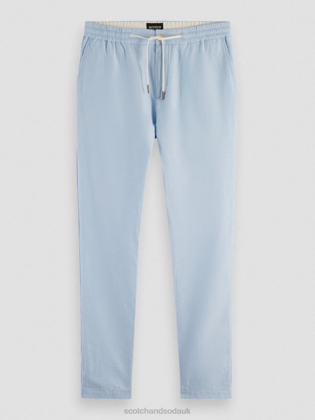Scotch & Soda Men Warren Straight Leg Linen-Blended Jogger LP48HB481 Clothing Sky