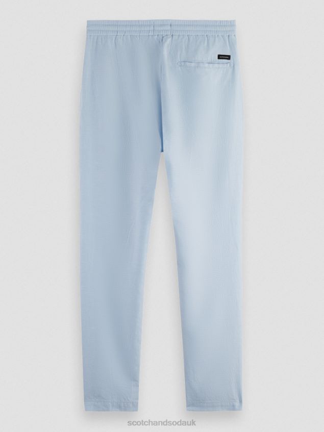 Scotch & Soda Men Warren Straight Leg Linen-Blended Jogger LP48HB481 Clothing Sky