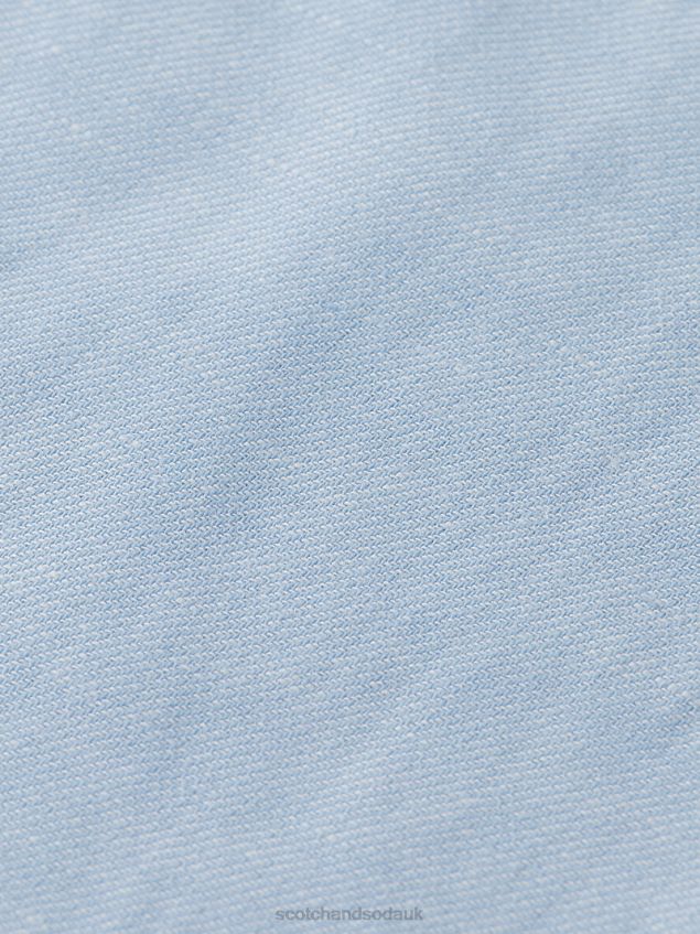 Scotch & Soda Men Warren Straight Leg Linen-Blended Jogger LP48HB481 Clothing Sky