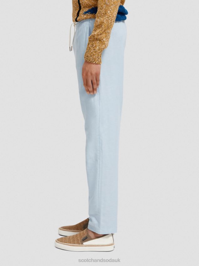 Scotch & Soda Men Warren Straight Leg Linen-Blended Jogger LP48HB481 Clothing Sky