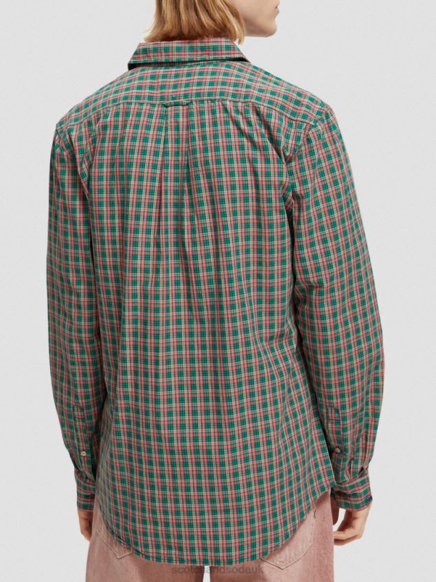 Scotch & Soda Men Checked Organic Cotton Poplin Shirt LP48HB316 Clothing Combo A