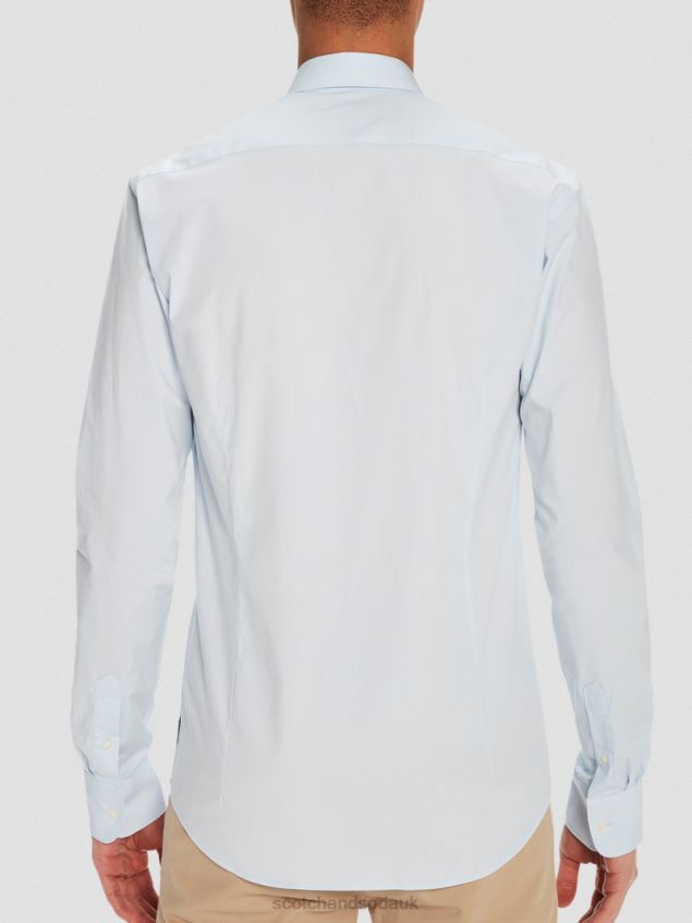 Scotch & Soda Men Classic Stretch Shirt | Slim Fit LP48HB318 Clothing Blue