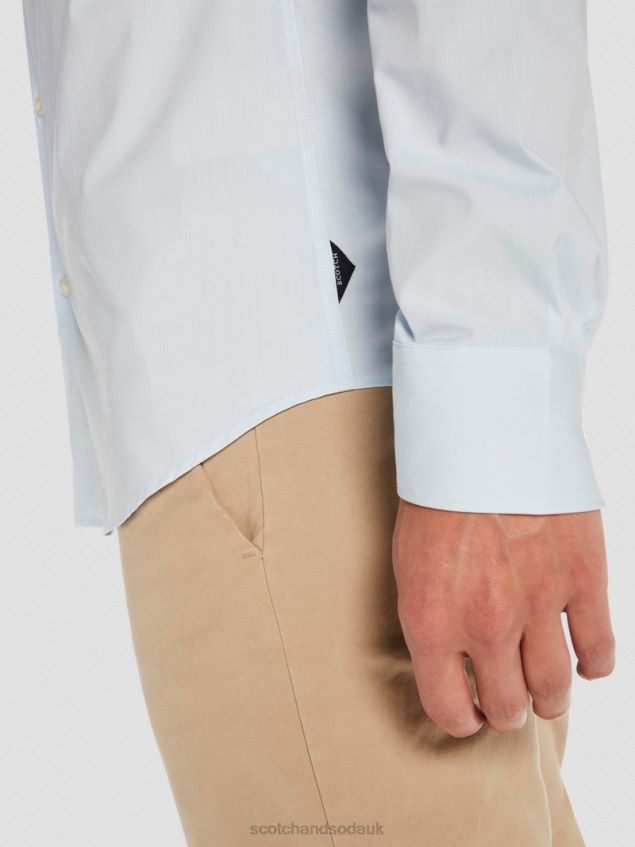 Scotch & Soda Men Classic Stretch Shirt | Slim Fit LP48HB318 Clothing Blue