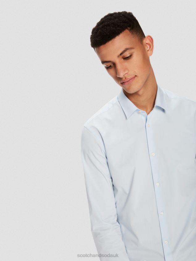Scotch & Soda Men Classic Stretch Shirt | Slim Fit LP48HB318 Clothing Blue