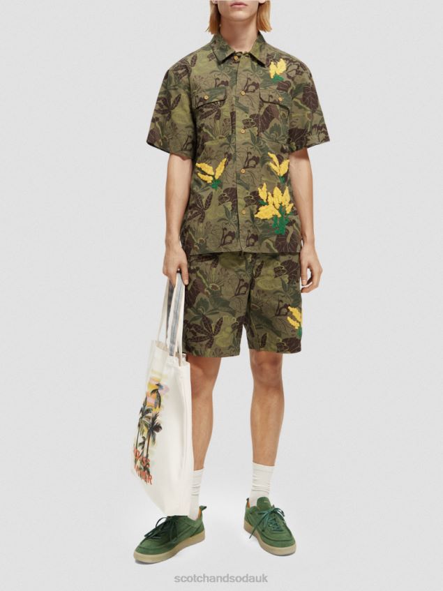 Scotch & Soda Men Embroidered Printed Twill Shirt LP48HB328 Clothing Camo Floral Aop