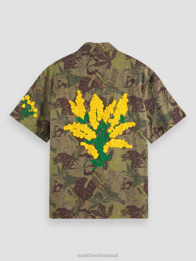 Scotch & Soda Men Embroidered Printed Twill Shirt LP48HB328 Clothing Camo Floral Aop