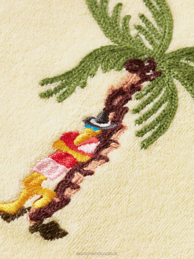 Scotch & Soda Men Embroidered Towelling Camp Shirt LP48HB297 Clothing Banana