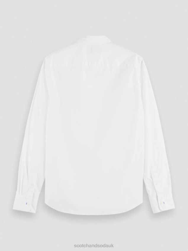 Scotch & Soda Men Essential Organic Slim Fit Shirt LP48HB310 Clothing White
