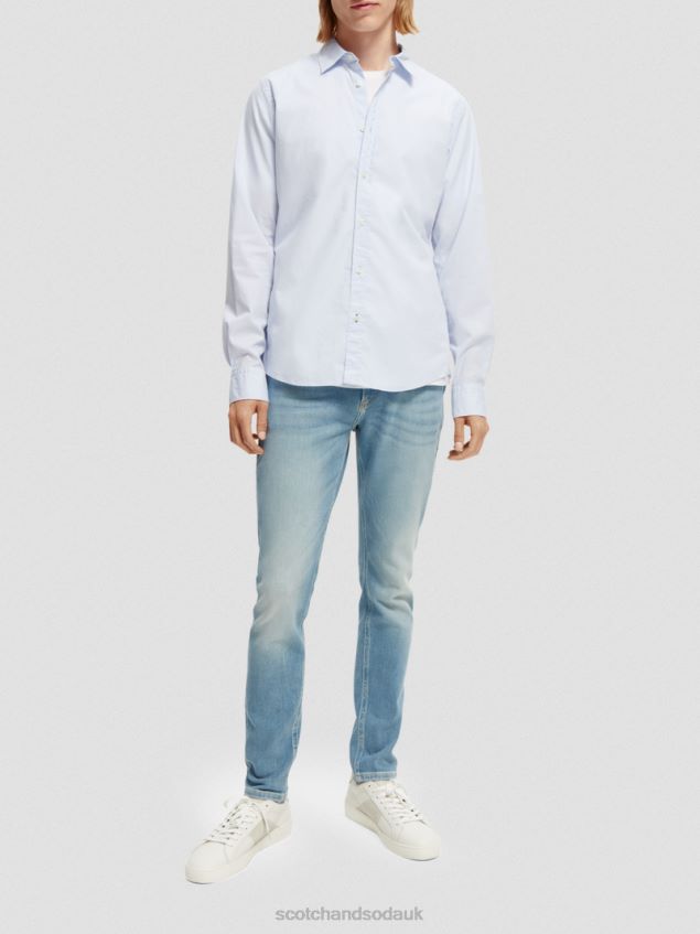 Scotch & Soda Men Essential Organic Slim Fit Shirt LP48HB311 Clothing Blue