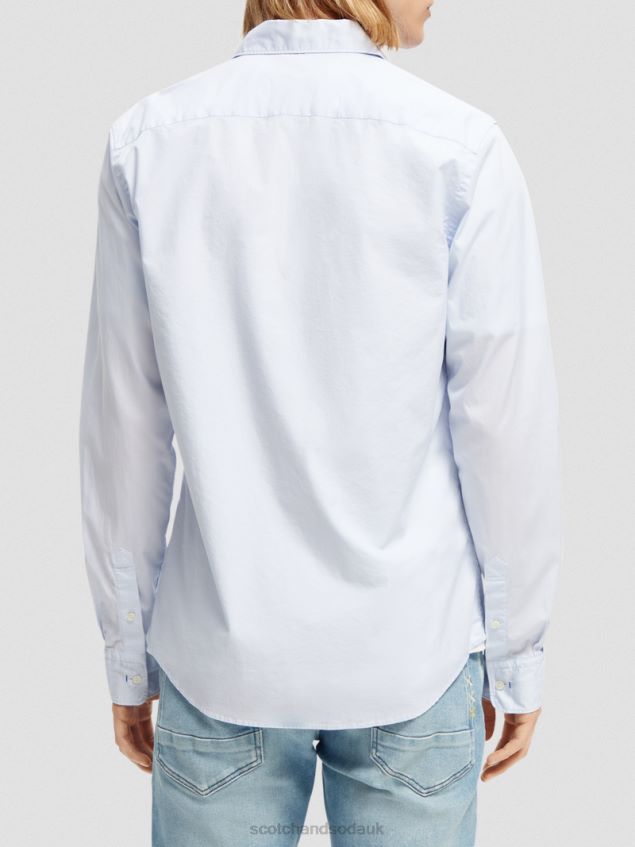 Scotch & Soda Men Essential Organic Slim Fit Shirt LP48HB311 Clothing Blue