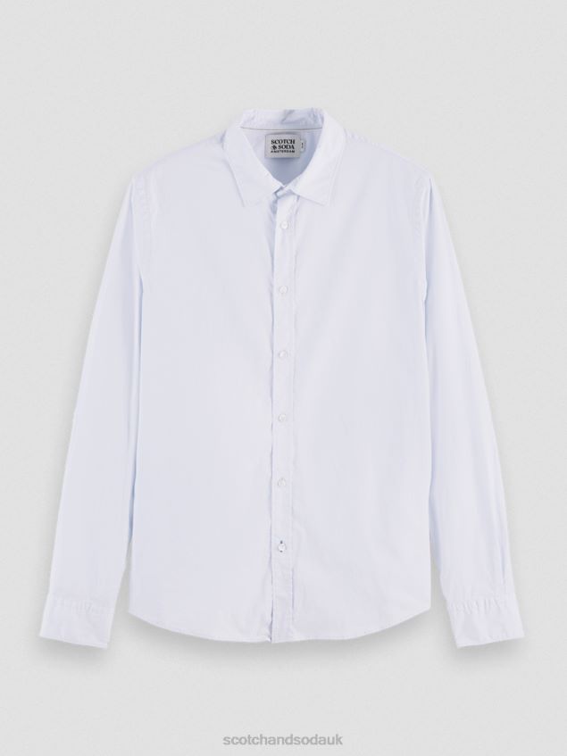 Scotch & Soda Men Essential Organic Slim Fit Shirt LP48HB311 Clothing Blue