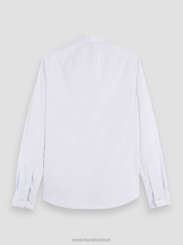 Scotch & Soda Men Essential Organic Slim Fit Shirt LP48HB311 Clothing Blue