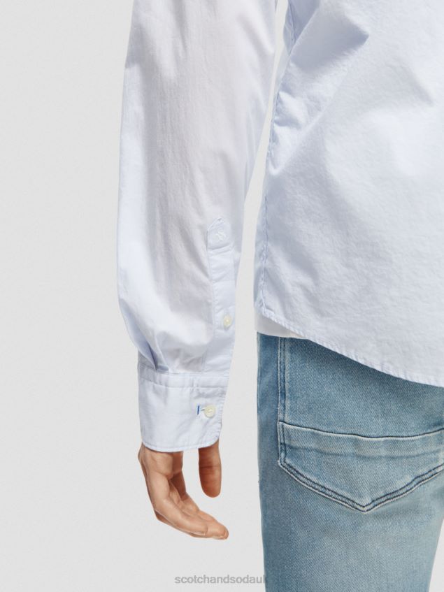 Scotch & Soda Men Essential Organic Slim Fit Shirt LP48HB311 Clothing Blue