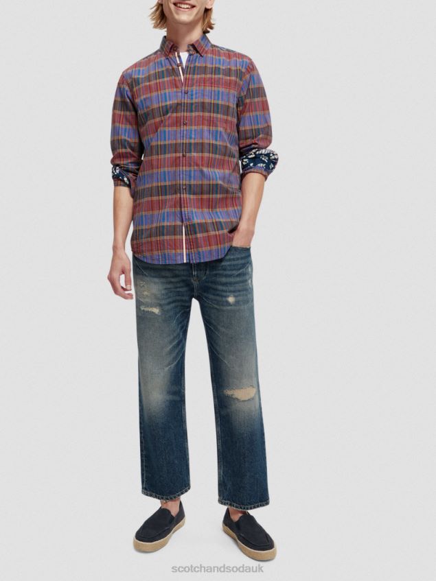 Scotch & Soda Men Lightweight Regular Fit Checked Shirt LP48HB299 Clothing Combo C