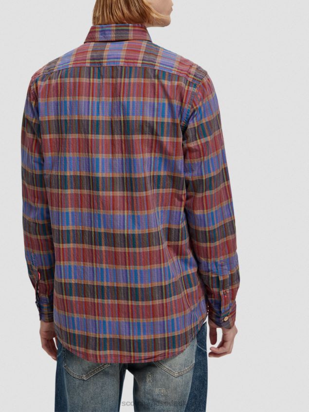 Scotch & Soda Men Lightweight Regular Fit Checked Shirt LP48HB299 Clothing Combo C