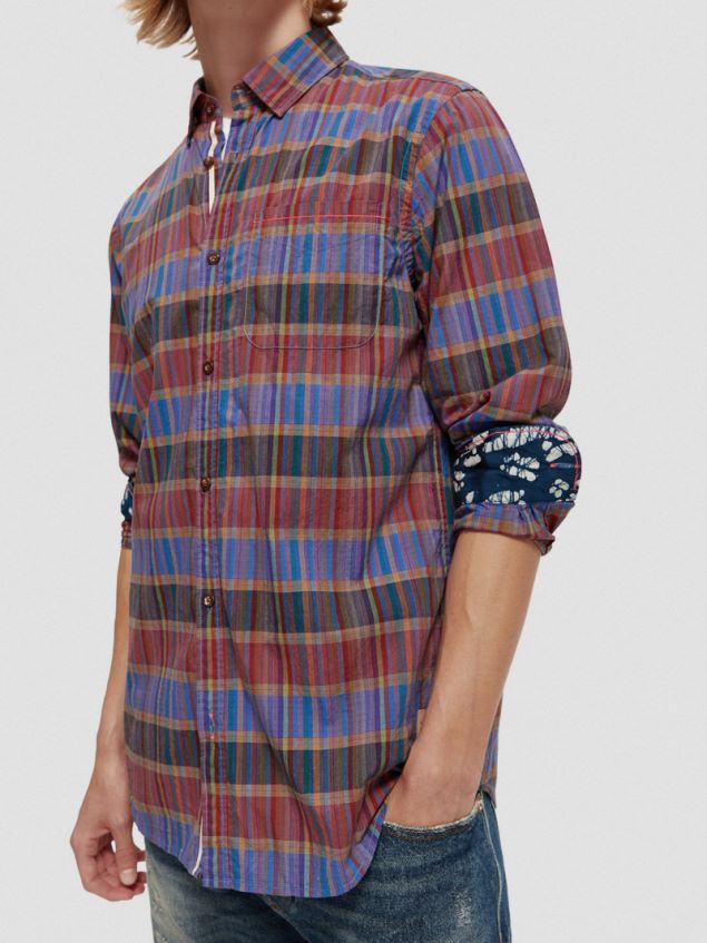 Scotch & Soda Men Lightweight Regular Fit Checked Shirt LP48HB299 Clothing Combo C