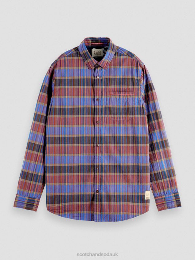 Scotch & Soda Men Lightweight Regular Fit Checked Shirt LP48HB299 Clothing Combo C