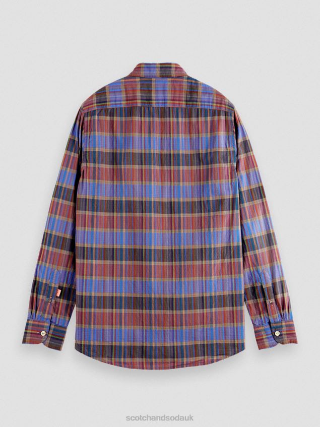 Scotch & Soda Men Lightweight Regular Fit Checked Shirt LP48HB299 Clothing Combo C