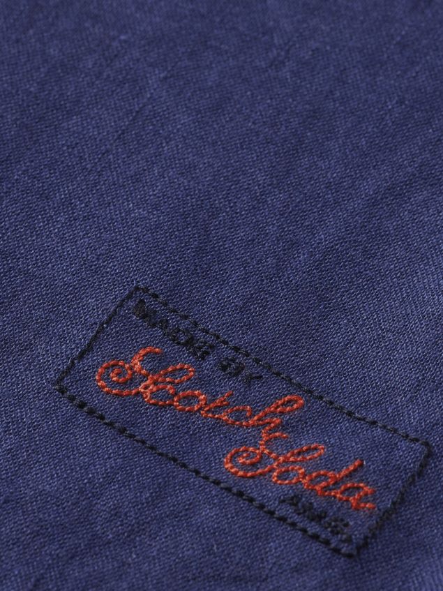 Scotch & Soda Men Linen Shirt With Sleeve Adjustments LP48HB289 Clothing Marine