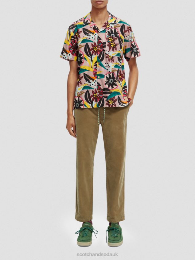 Scotch & Soda Men Printed Short-Sleeved Camp Shirt LP48HB285 Clothing Combo A