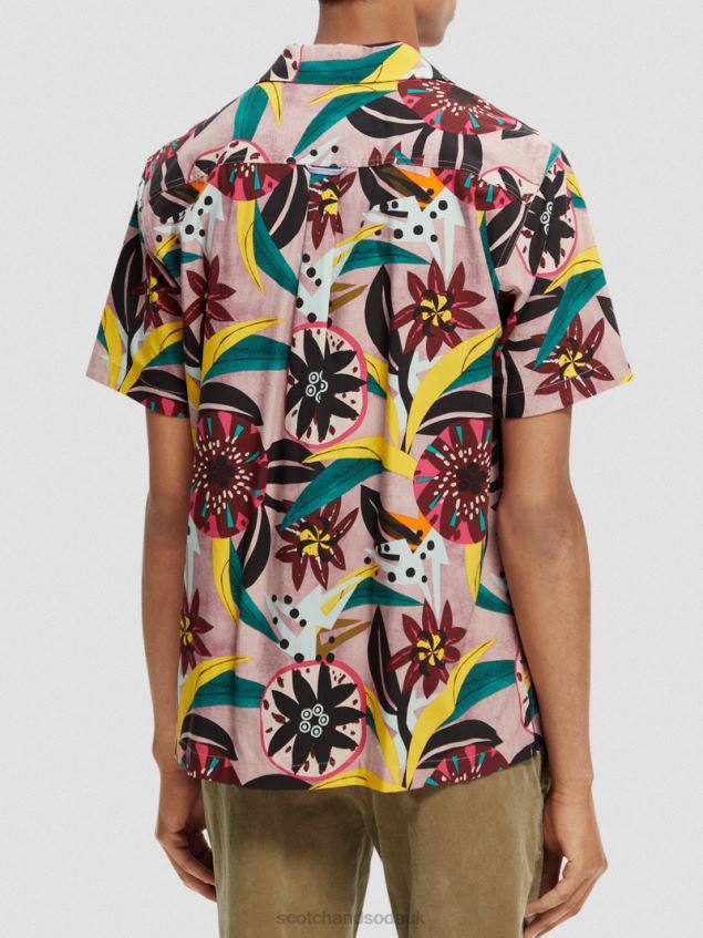 Scotch & Soda Men Printed Short-Sleeved Camp Shirt LP48HB285 Clothing Combo A