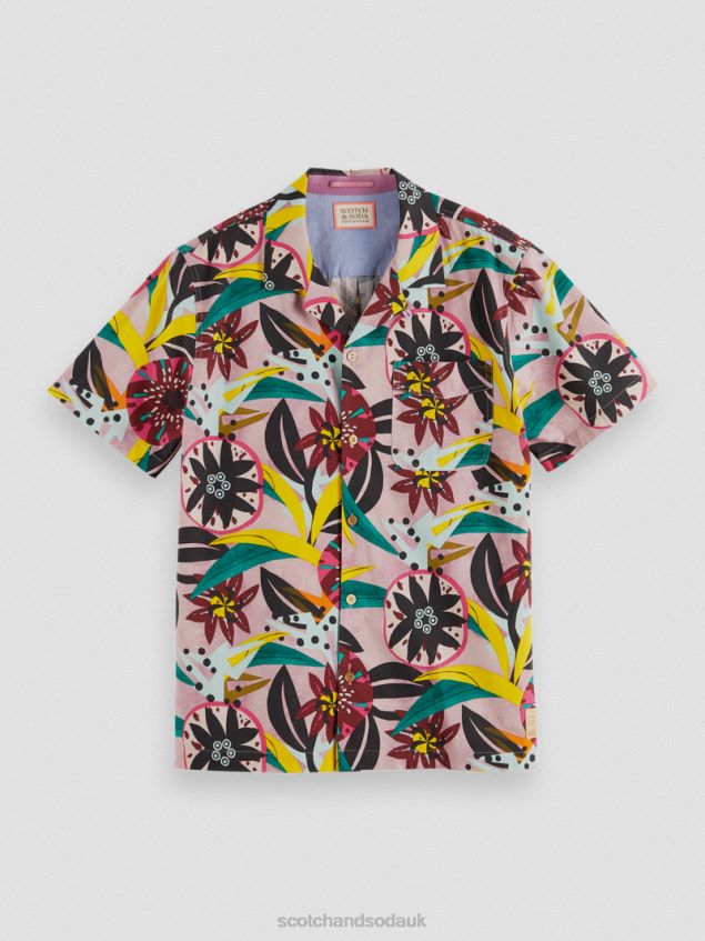 Scotch & Soda Men Printed Short-Sleeved Camp Shirt LP48HB285 Clothing Combo A