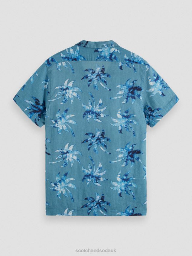 Scotch & Soda Men Printed Short-Sleeved Camp Shirt LP48HB329 Clothing Wax Leaf