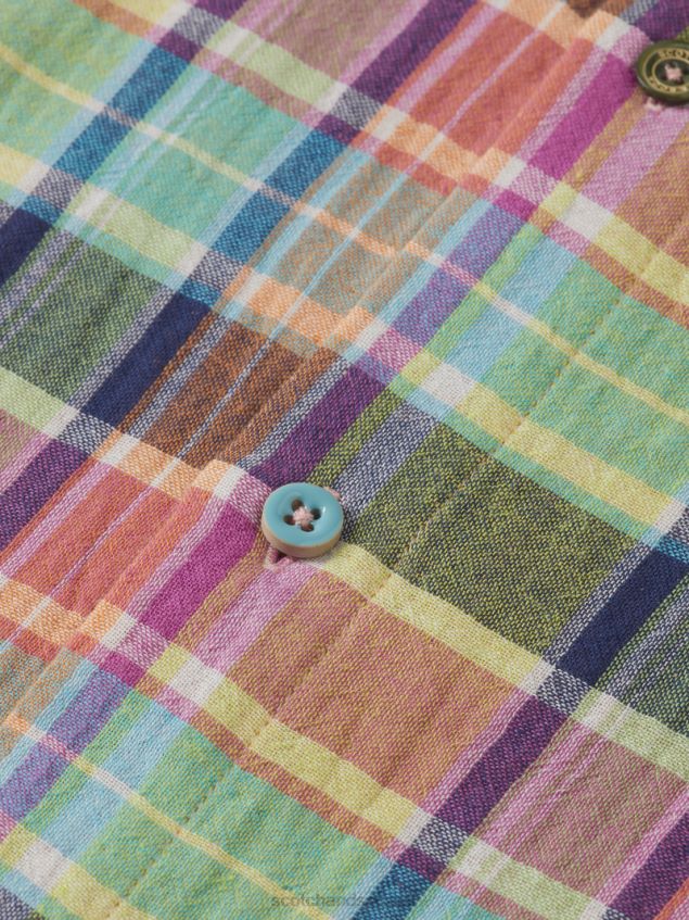 Scotch & Soda Men Regular Fit Bonded Shirt With Sleeve Adjustment LP48HB335 Clothing Multi Check