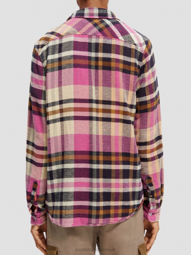 Scotch & Soda Men Regular Fit Checked Brushed Flannel Shirt LP48HB337 Clothing Combo A