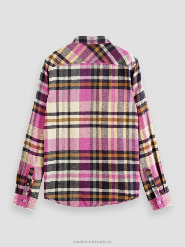 Scotch & Soda Men Regular Fit Checked Brushed Flannel Shirt LP48HB337 Clothing Combo A