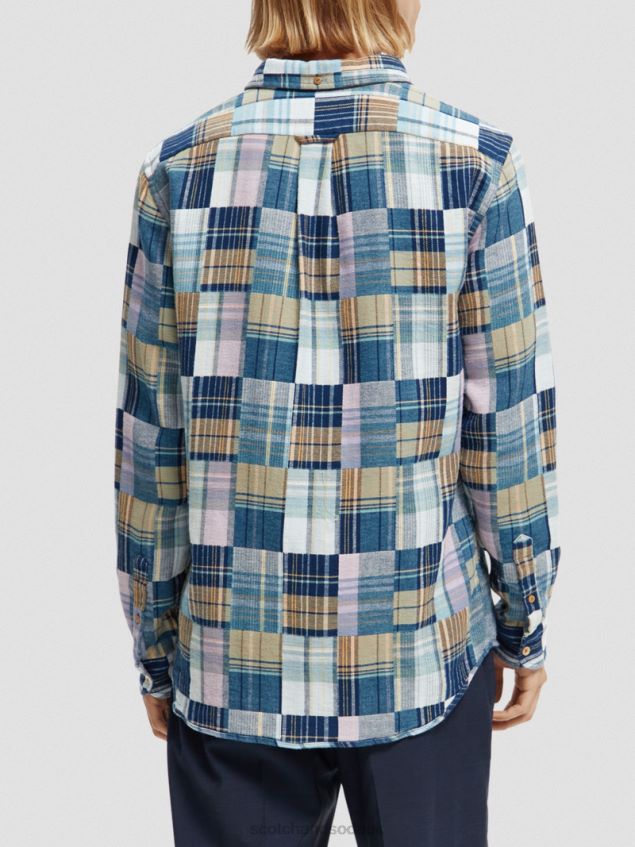 Scotch & Soda Men Regular Fit Checked Flannel Shirt LP48HB302 Clothing Combo C