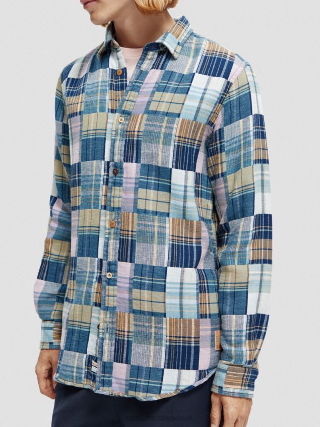 Scotch & Soda Men Regular Fit Checked Flannel Shirt LP48HB302 Clothing Combo C