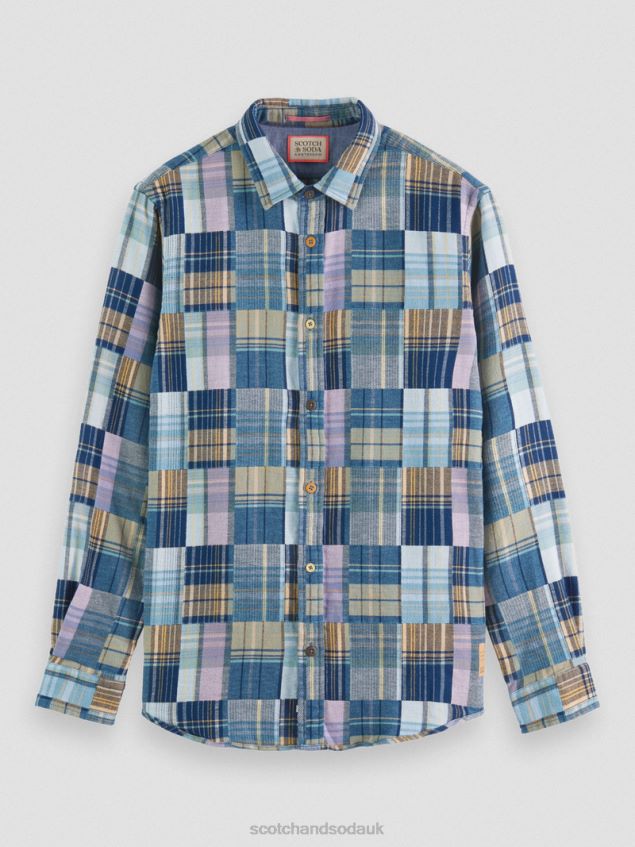 Scotch & Soda Men Regular Fit Checked Flannel Shirt LP48HB302 Clothing Combo C