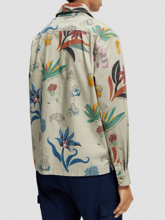 Scotch & Soda Men Relaxed Fit Printed Organic Cotton Shirt LP48HB298 Clothing Combo A