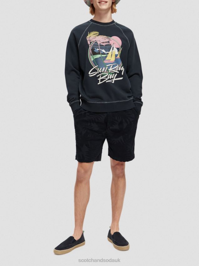 Scotch & Soda Men Printed Jacquard Shorts LP48HB607 Clothing Navy