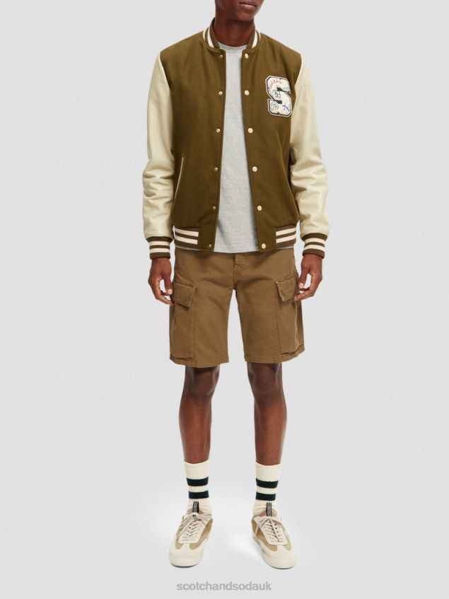 Scotch & Soda Men Relaxed Fit Cargo Shorts LP48HB619 Clothing Khaki